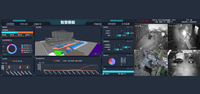 提供公司级、项目级的经营、劳务、质量安全、机械设备、材料、现场检测监控智慧看板。提供关键数据分析、穿透查询等功能。PC端、手机端、指挥中心大屏均可查看。